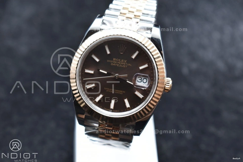 DateJust on Brown VR3235 SS Jubilee Bracelet 126333 Steel Stick Best Dial RG Edition 41 Clean 904L 1:1 0304